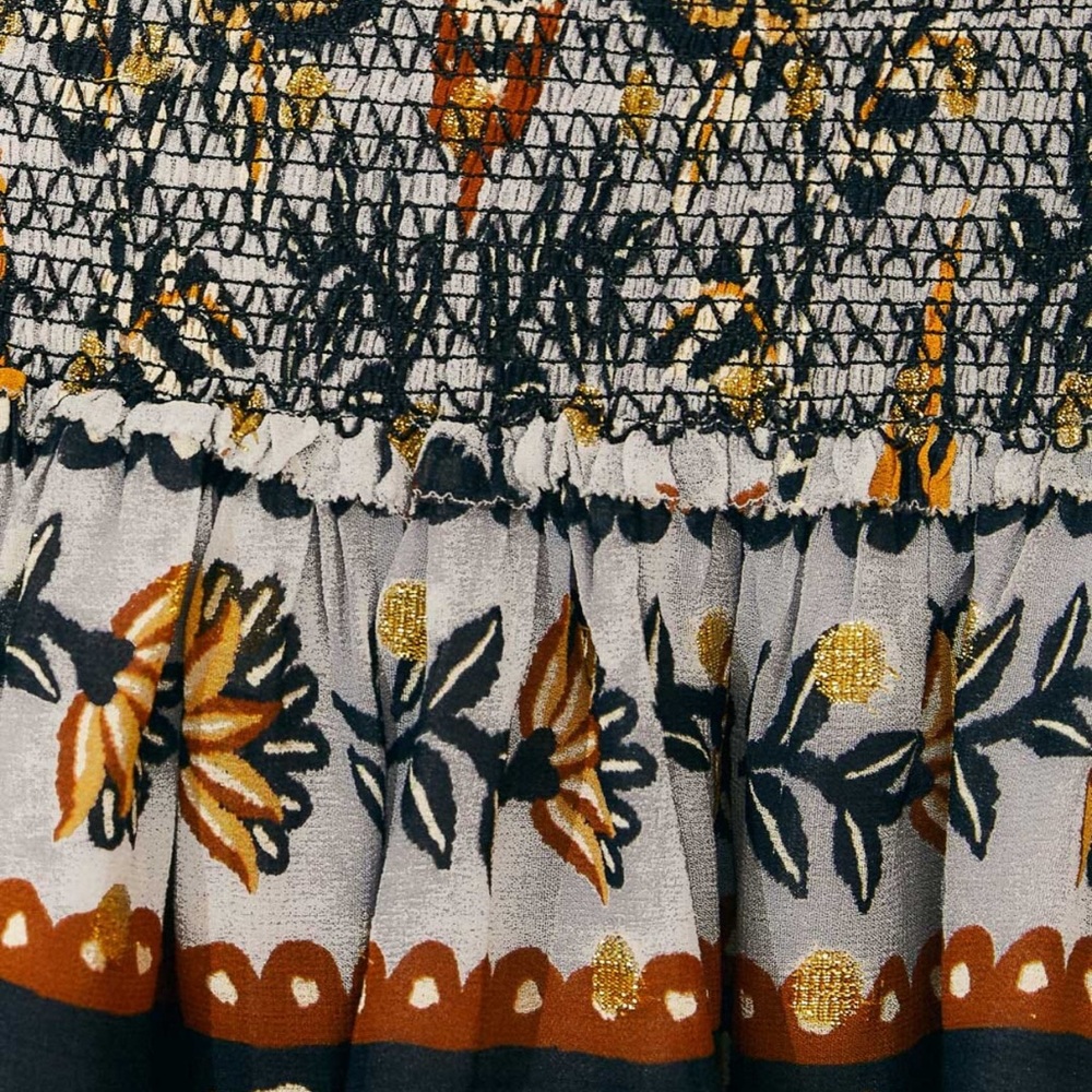 Farm Rio Floral Tapestry Mini Dress - Silver - Picture 6 of 7